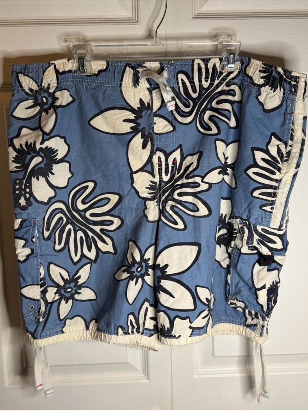 Men's Blue Floral Swim Board Shorts